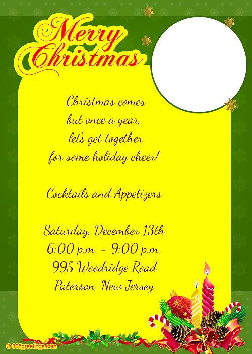 Christmas Invitation Template And Wording Ideas Christmas Celebration All About Christmas