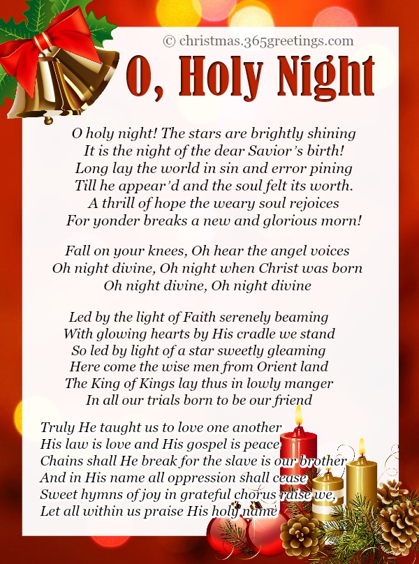 Christmas Songs – O Holy Night Lyrics