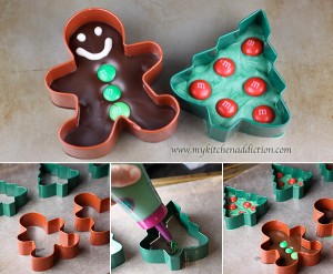 Other than candy, you can also fill the candy cutters with chocolate! Photo Credit: http://www.mykitchenaddiction.com/