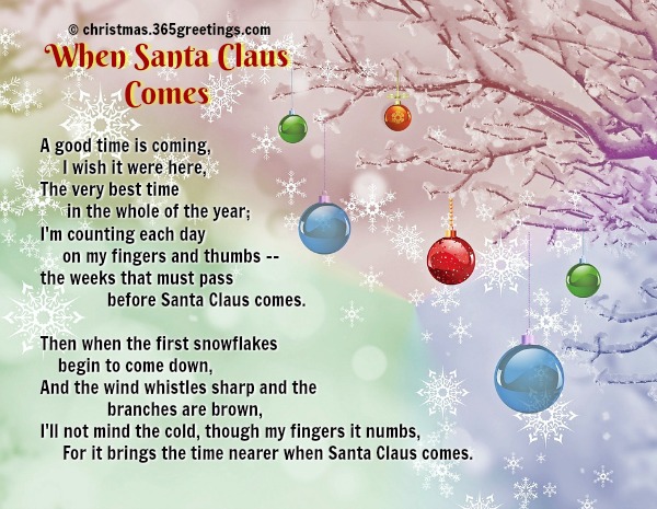 When is christmas. Стихотворение Christmas is coming. When Santa Claus comes. Santa Claus poem. Santa poems for Kids.