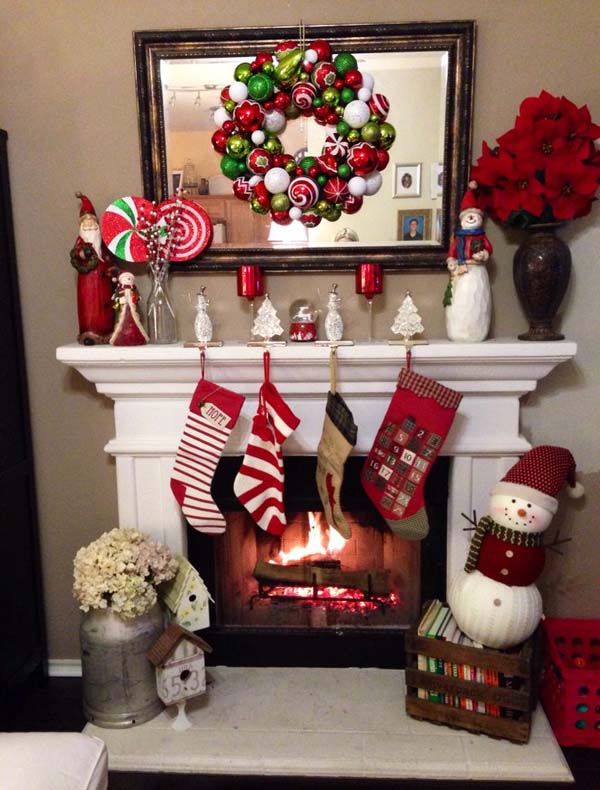 xmas fireplace decorating ideas