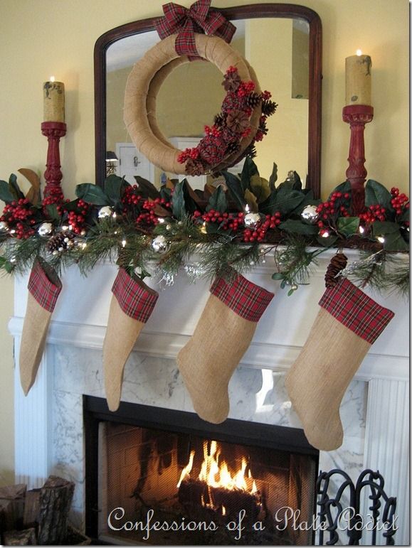 xmas fireplace decorating ideas