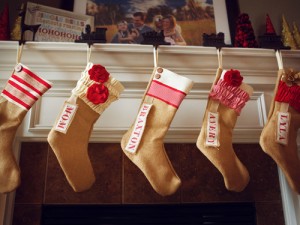 Personalize Christmas stockings by adding name tags onto them. Photo Credit: http://www.countryliving.com/cm/countryliving/images/Ro/clx-etsy-stockings-00023-lgn.jpg