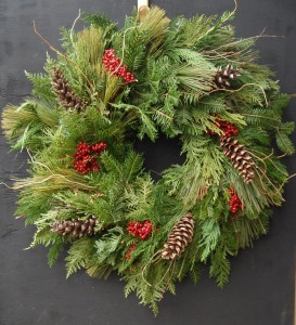 mixed green wreath