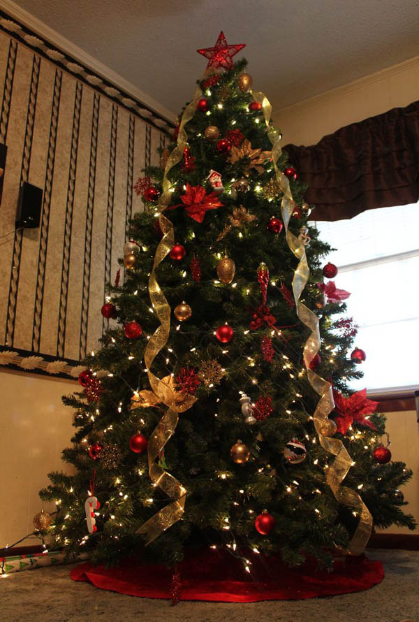 christmas tree decorated with balls