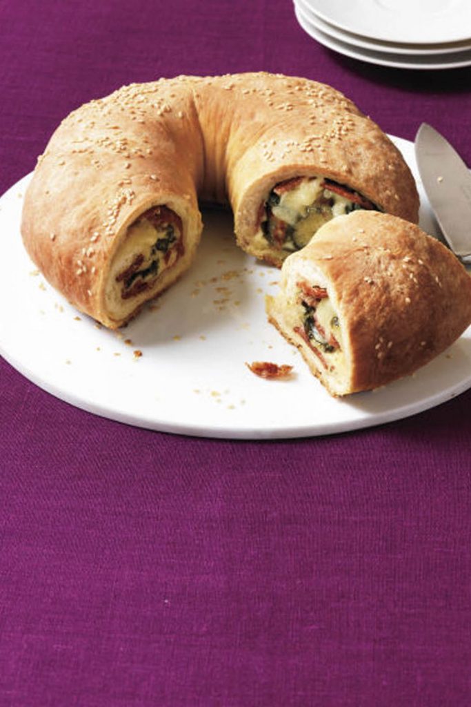 Salami, Spinach, and Provolone Stromboli