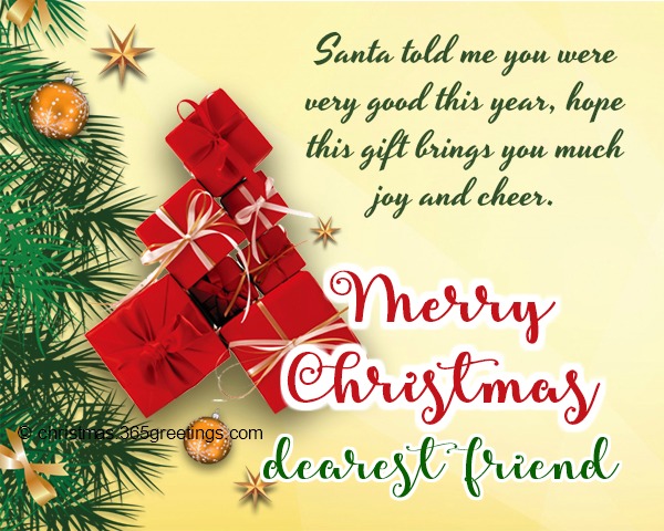 customized greeting for close friend christmas